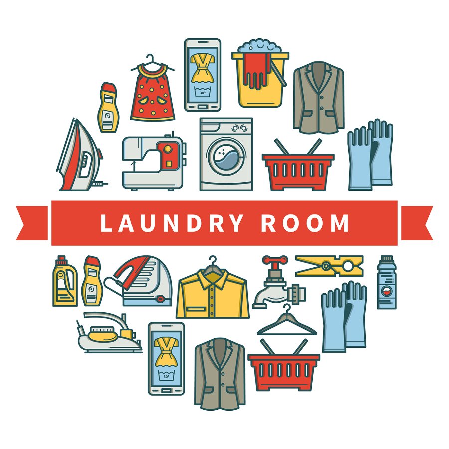 Free Laundry Room Linear Icons — Free Design Resources