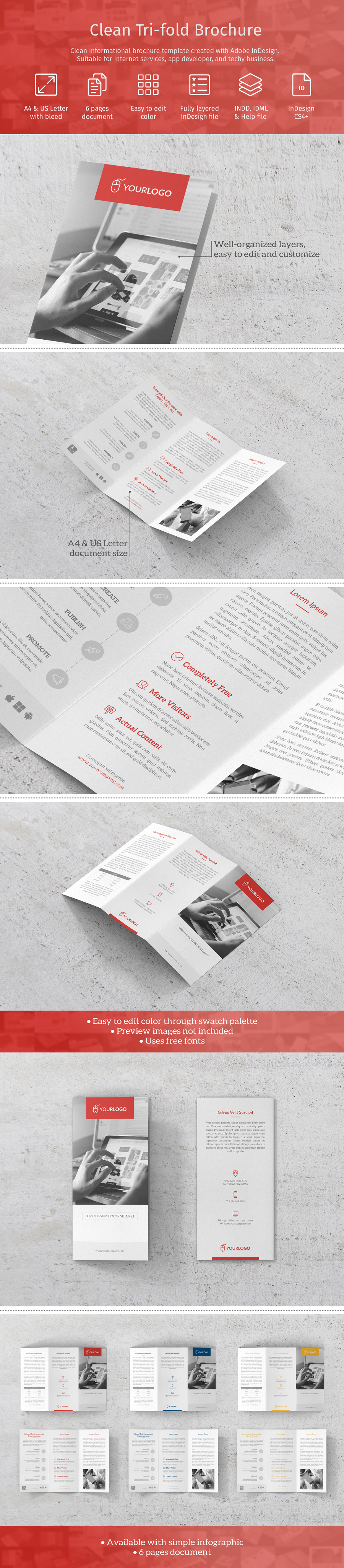 Tri Fold Brochure Template Indesign Free from freedesignresources.net