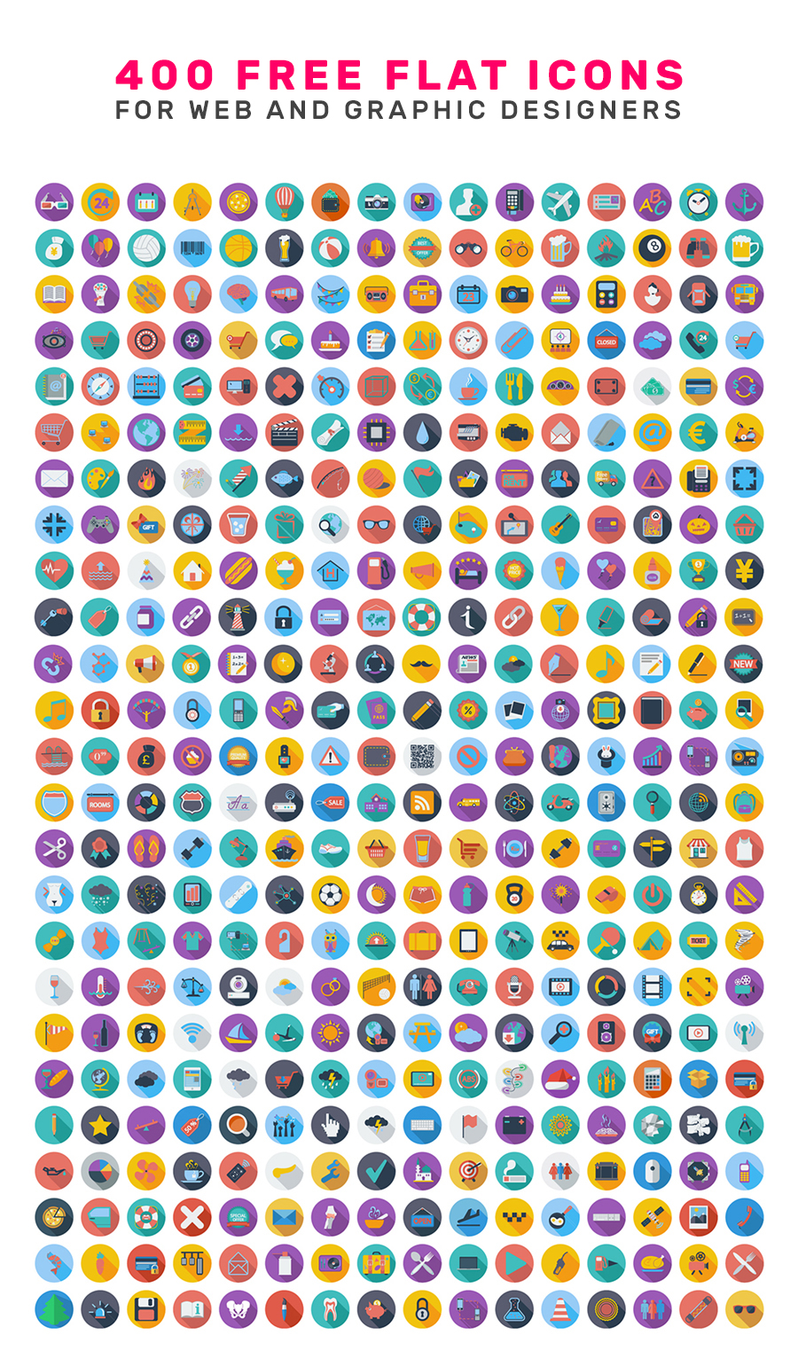 400 Free Flat Icons Free Design Resources