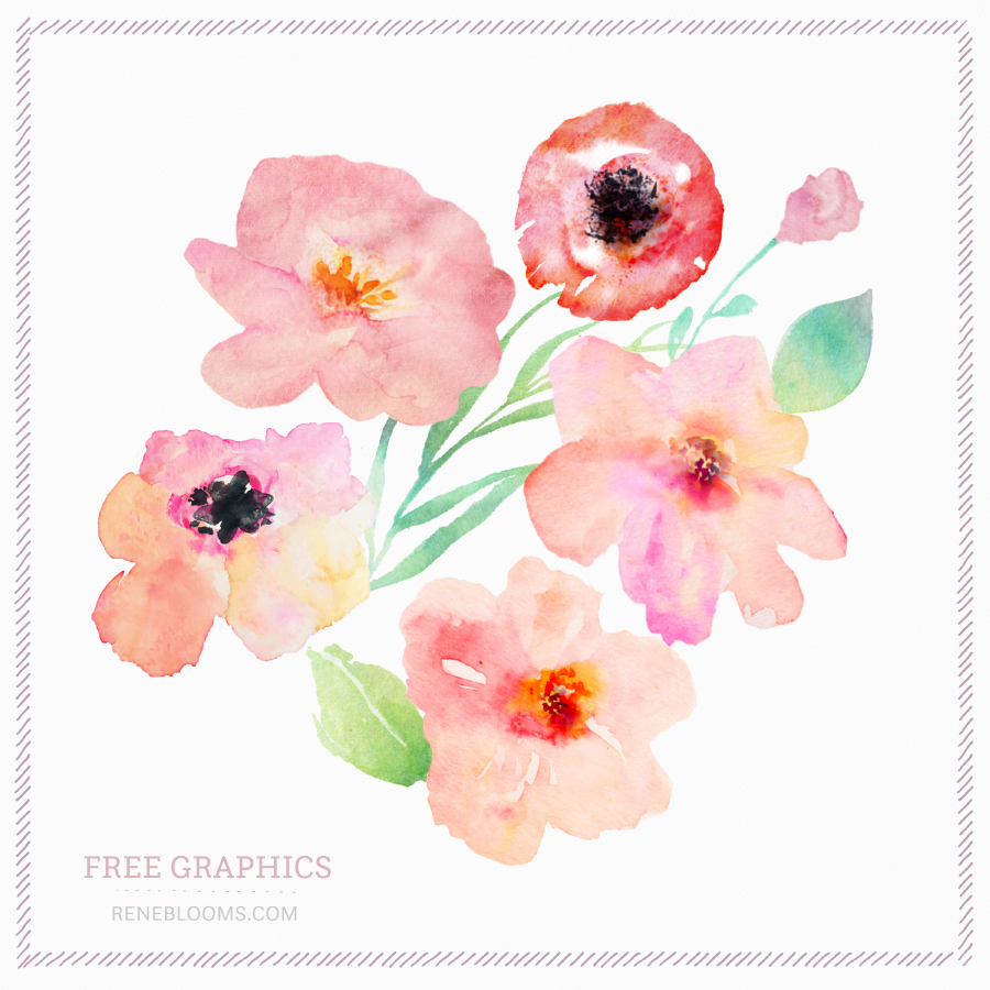 Free Spring Watercolor Flowers - Free Design Resources