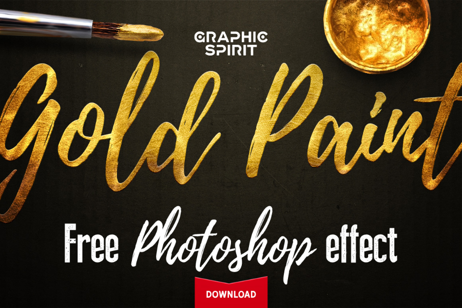 Free Gold Paint Photoshop Effect