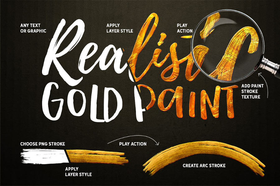 Free Gold Paint Photoshop Effect