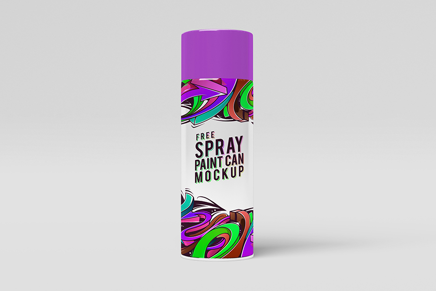 Free Spray Paint Can Mock-Up
