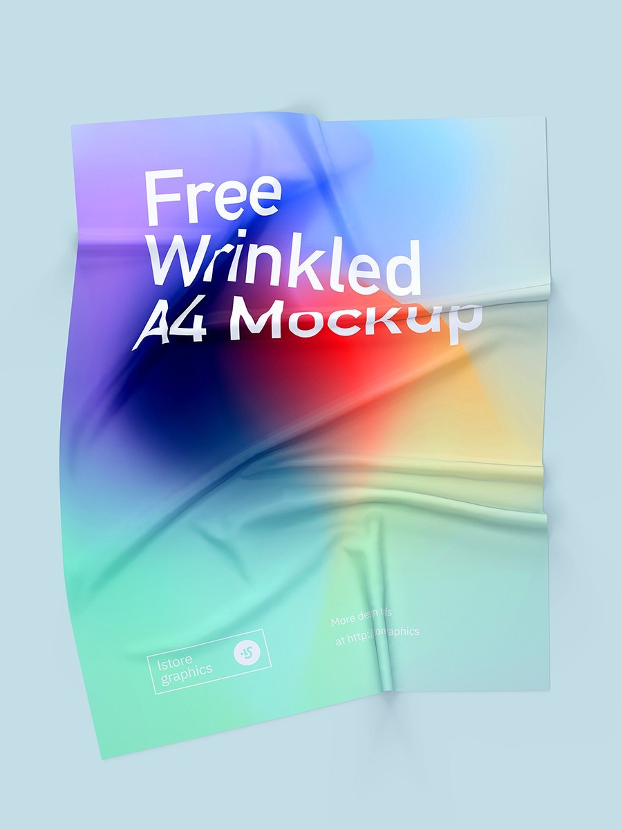 Download Free A4 Wrinkled Mockup - Free Design Resources