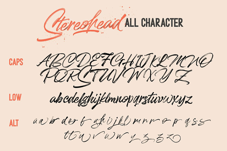 Stereohead Brush Lettering Font