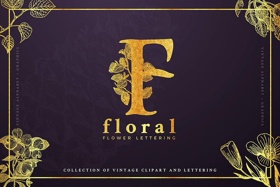 Free Vintage Floral Letters
