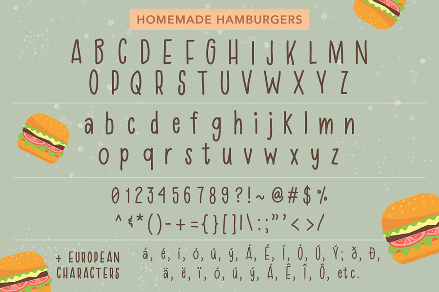 Homemade Hamburger Font