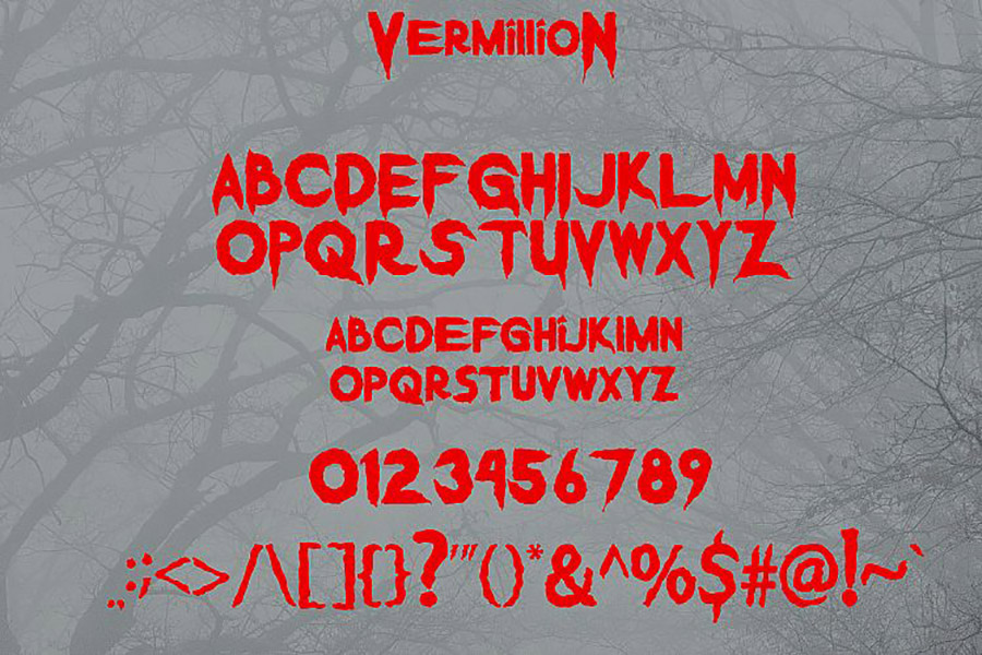 Vermillion Display Font Demo