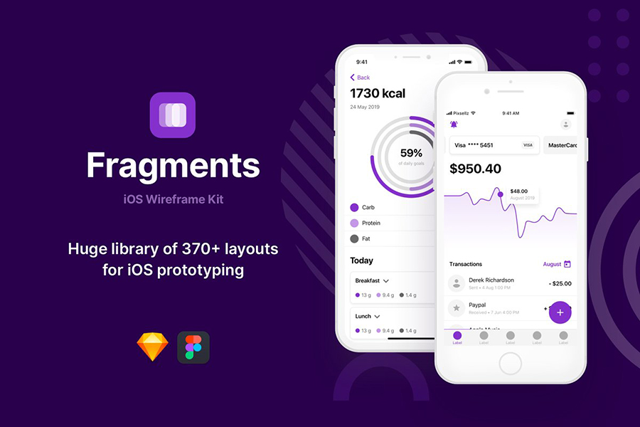 Fragments iOS Wireframe Kit