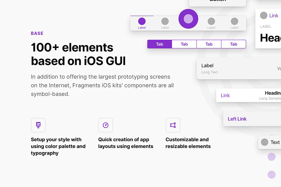 Fragments iOS Wireframe Kit