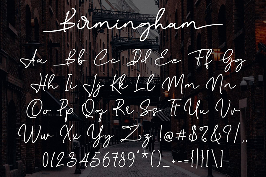 Birmingham Signature Script Font