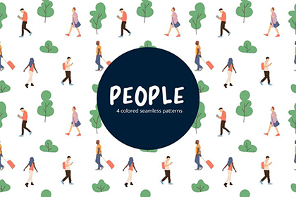 People Vector Free Seamless Pattern