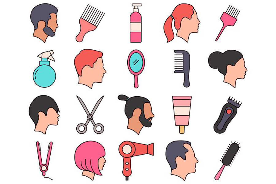 Hairdresser Vector Icon Set