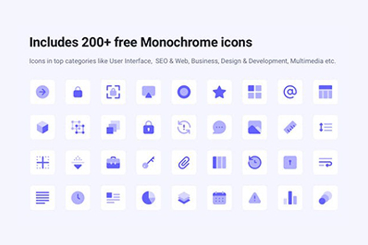 200 Free Monochrome Icons – Free Design Resources