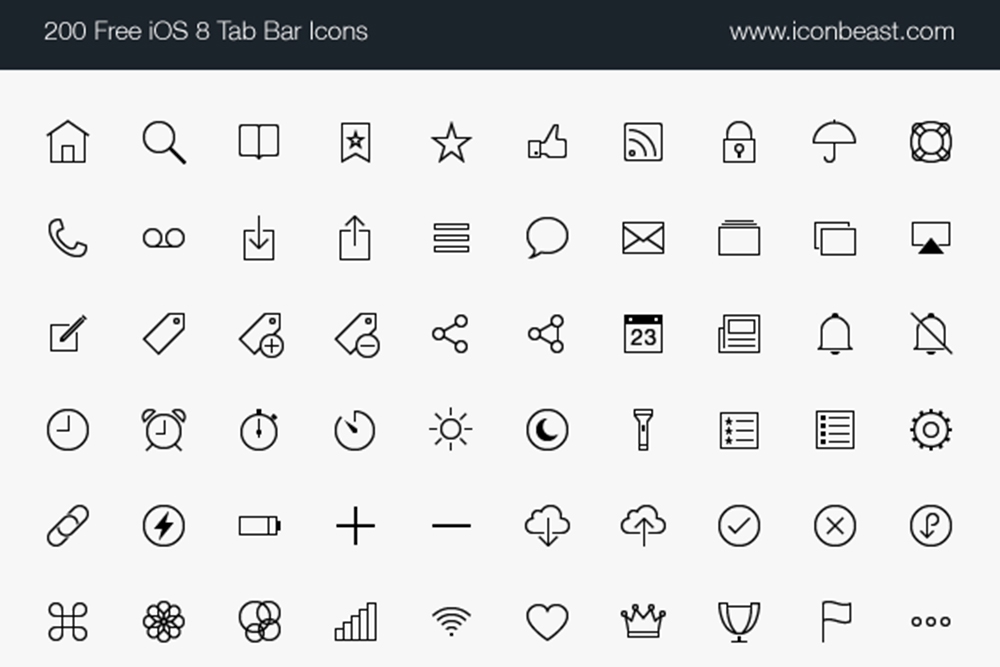 500 Free iOS Tab Bar Icons