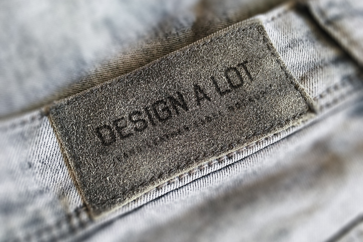 Premium PSD  Jeans tag or label mockup