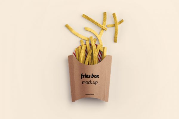 Free Fries Box PSD Mockup