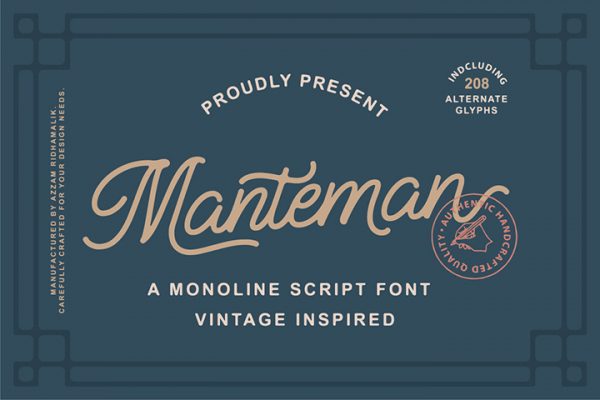 Free Manteman Monoline Script Font