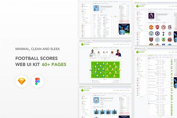 Free UI Kit - Football Scores Website
