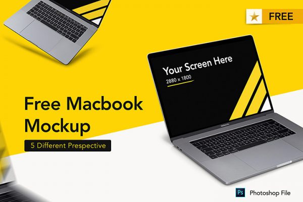 Free Macbook Set Mockup