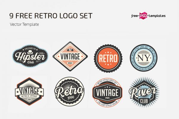 Free Vector Retro Logo Set Template