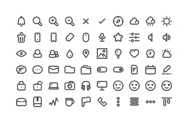 100 Free Minimal Line Icons