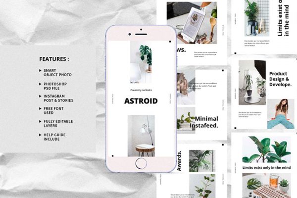 Free Demo Astroid Mnml IG Post and Stories