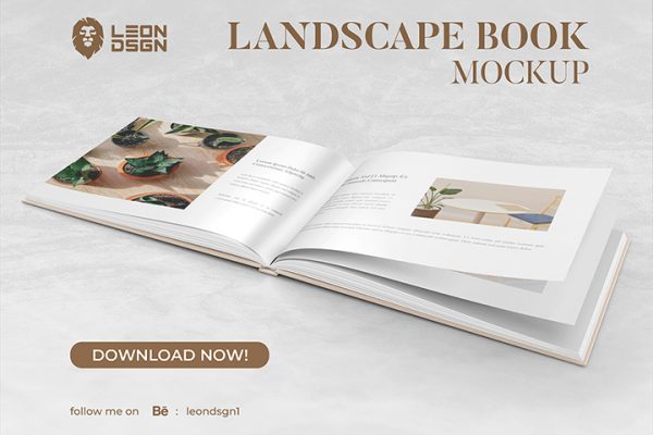 Free Landscape Book Mockup
