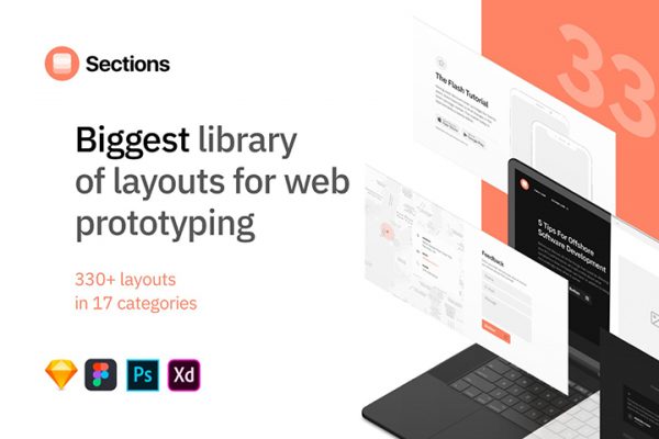 Free Sections Wireframe UI Kit