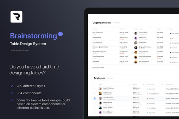 Free Brainstorming Table Design System