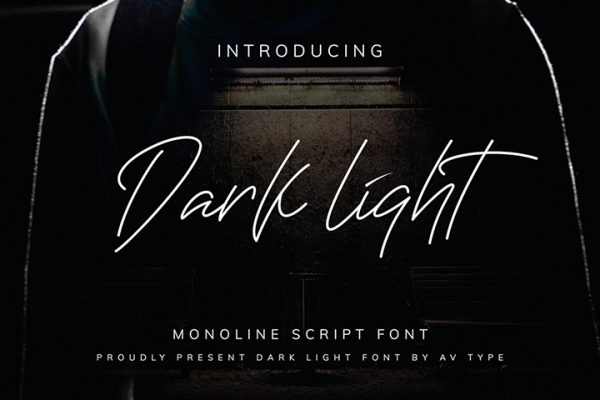 Free Darklight Monoline Script Font