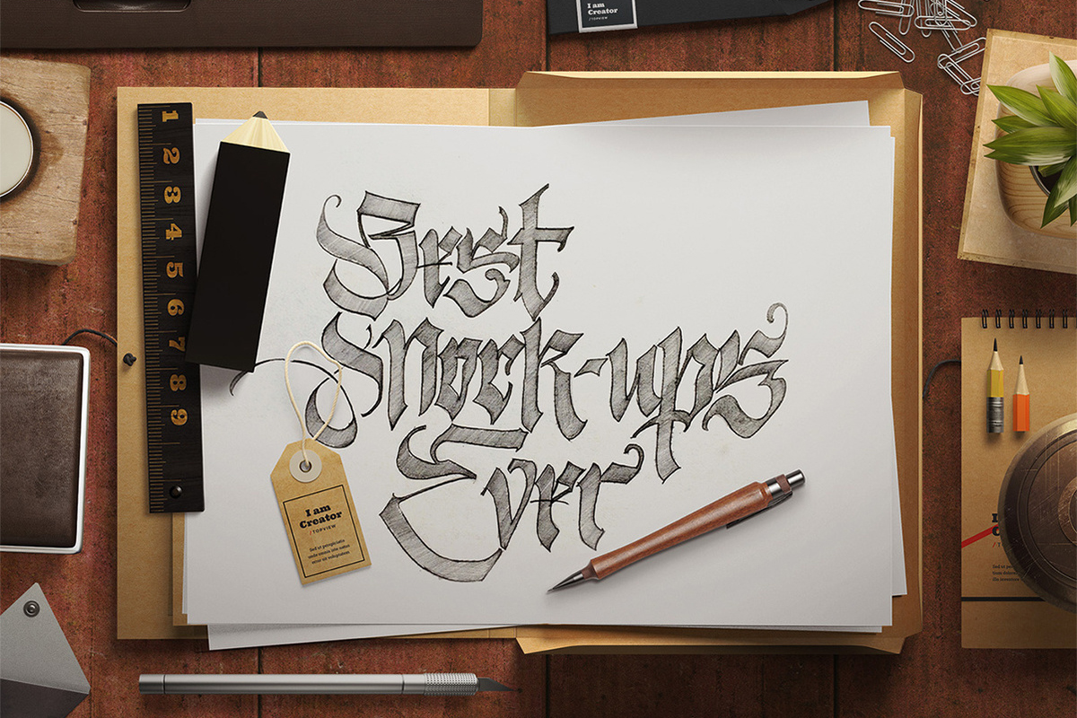 Free Hand Drawing Sketch Mockup