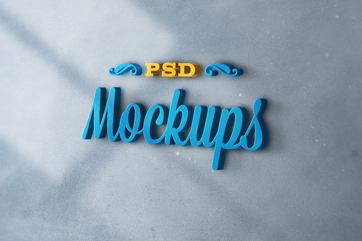 realistic 3d logo mockup psd free