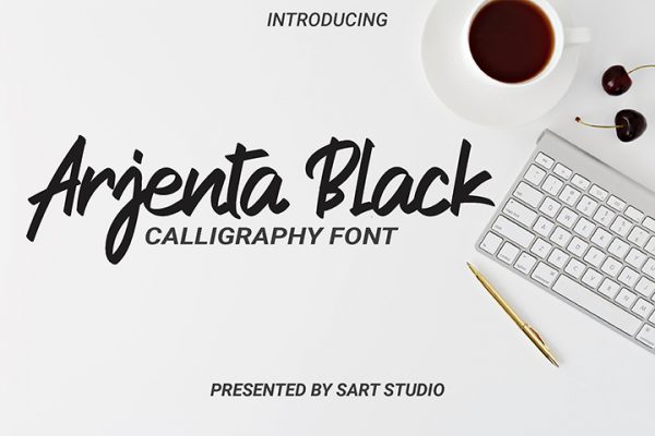 Free Arjenta Black Calligraphy Font