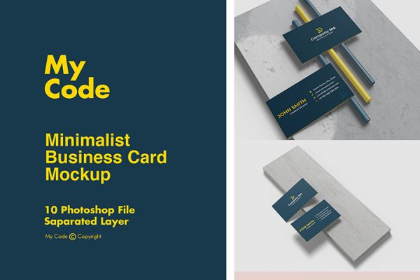 Free Minimalist Business Card Mockup