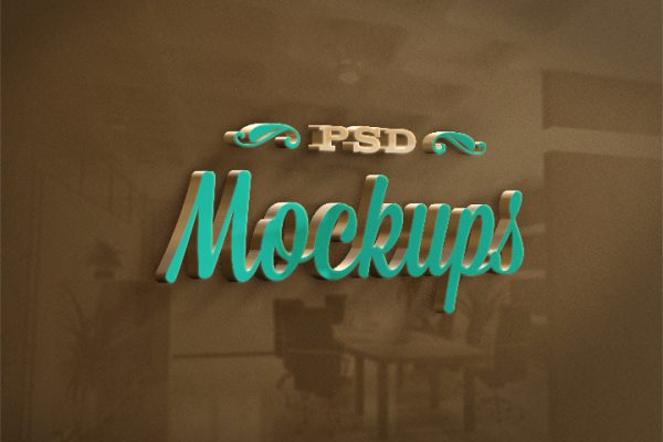 3D Awesome Logo Free Mockup