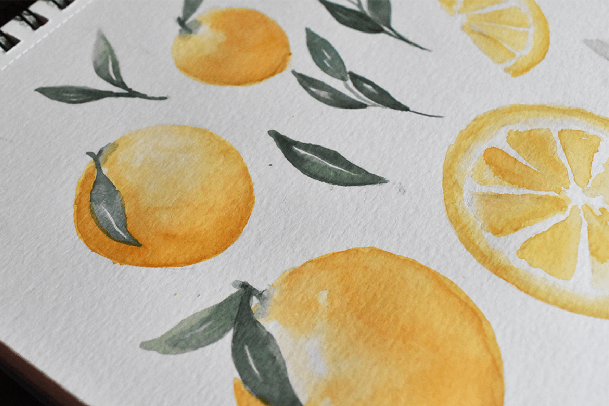 Orange Fruit Watercolor – Free Design Resources