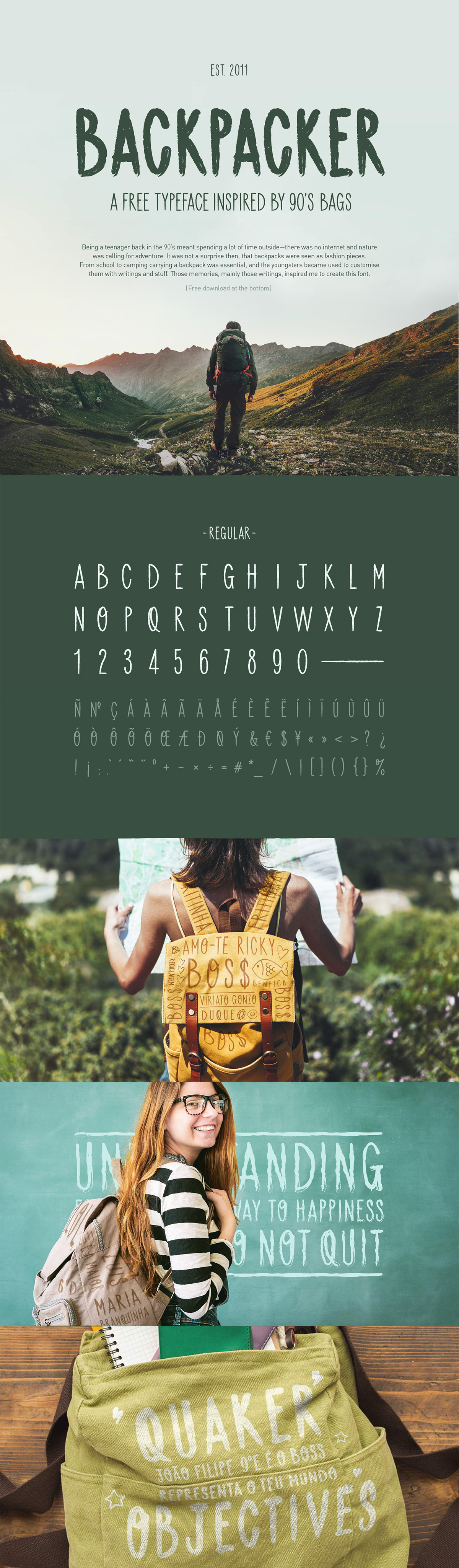 Backpacker Free Vector Typeface