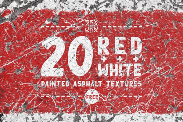 Red White Asphalt Textures