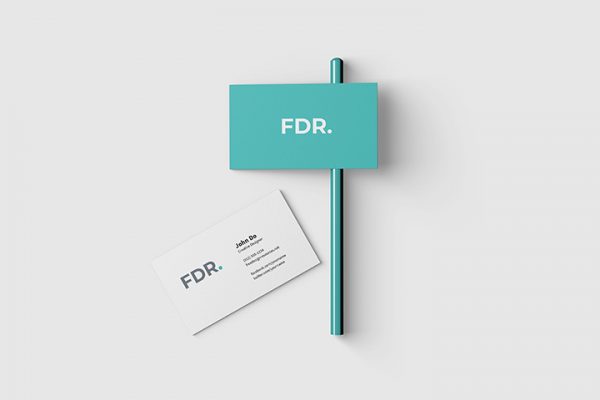 Top View Business Card Mockup