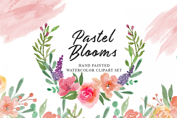 Pastel Blooms Free Watercolor