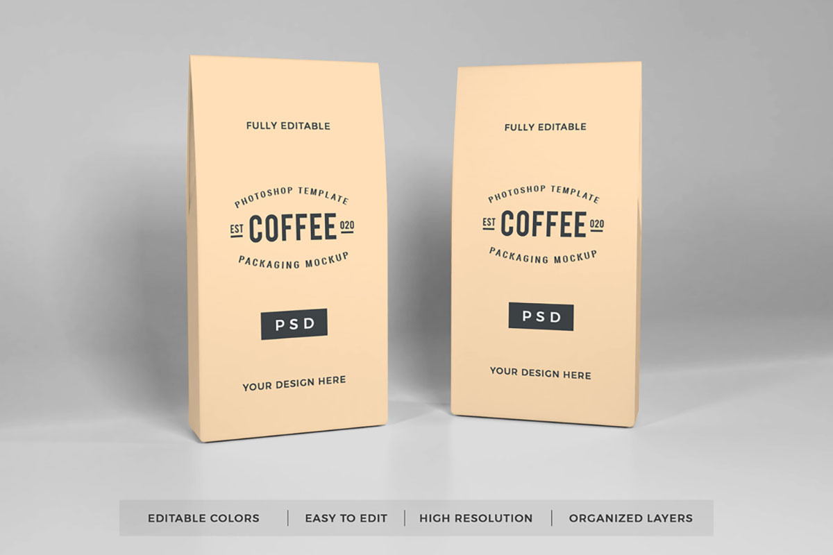 Free Coffee Packaging Mockup – Free Design Resources