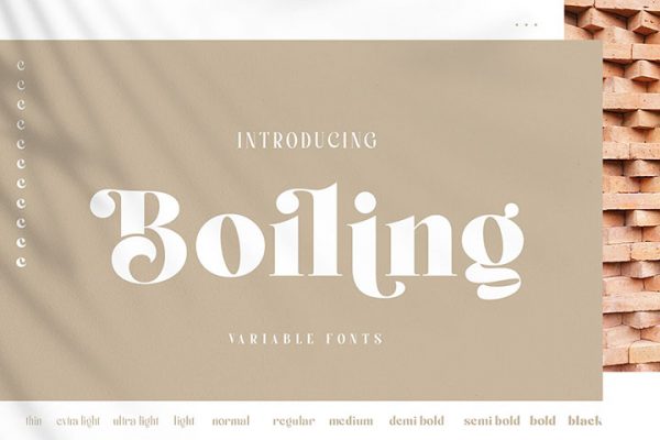 Boiling Free Display Typeface