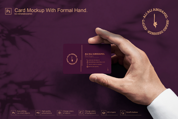 Card Mockup With Formal Hand