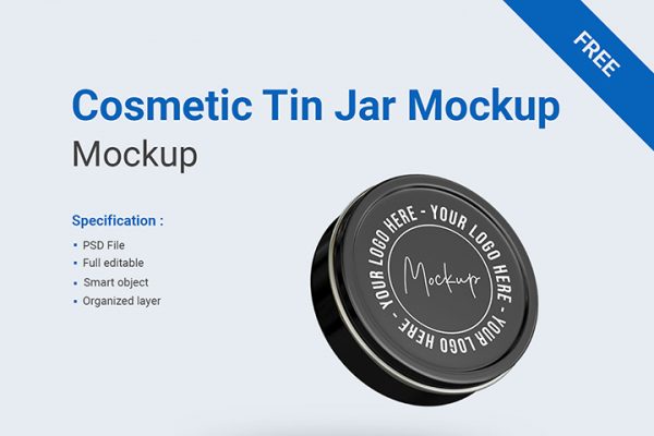 Cosmetic Tin Jar Mockup