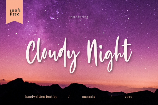 Cloudy Night Handlettering Font