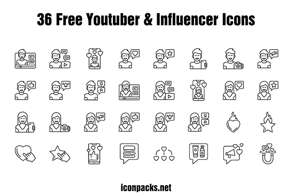 36 Youtuber & Influencer Icons