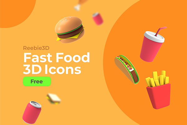 FREE - Fast Food 3D Icons