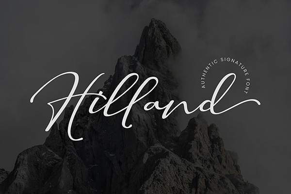 Hilland Authentic Signature Font