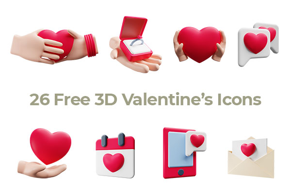 Iconscout Valentine 3D Pack